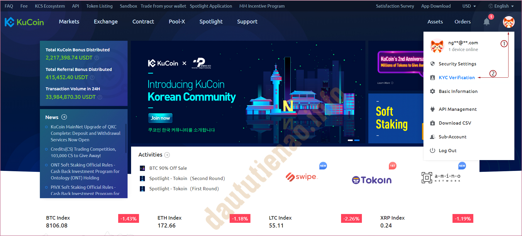 Xác minh danh tính KYC trên sàn Kucoin 2