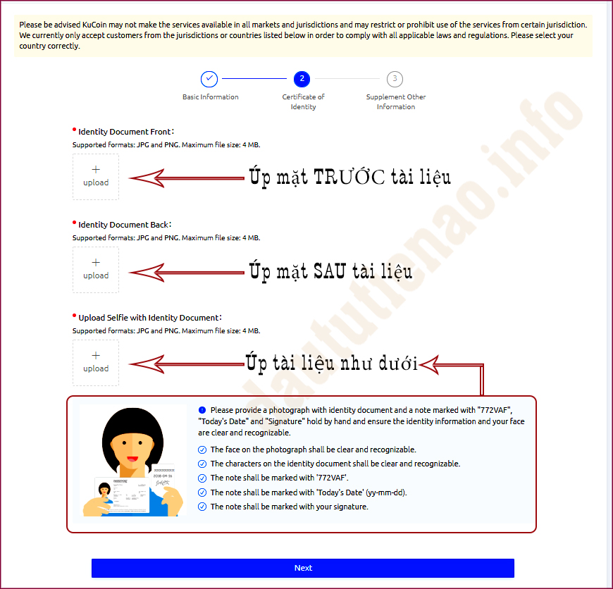 Xác minh danh tính KYC trên sàn Kucoin 5