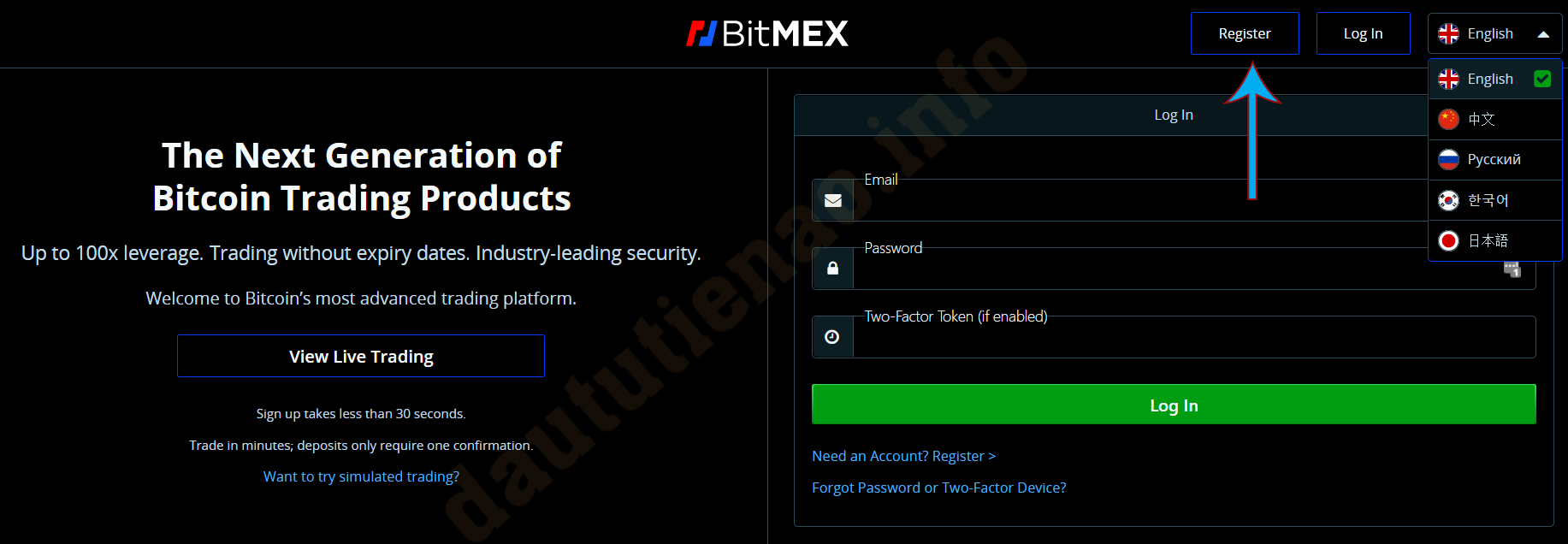 hướng dẫn đăng ký và thiết lập bảo mật sàn Bitmex 3